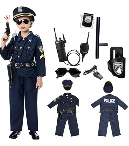 Amazon.co.jp: Mopoq 18個警察コスチュームキットのためにキッズ