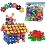 子供 赤ちゃん 108pcs マルチカラー 雪片型 ビルディング ブロック 教育玩具 パズル 積み木 知育 クリエイティビティ