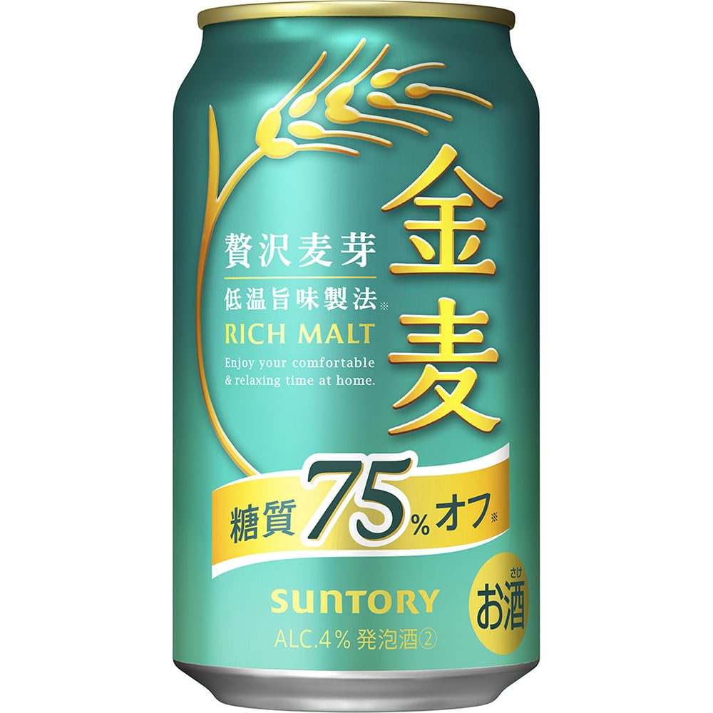 金麦 糖質75%オフ 350ml 24本【10月より金麦(発泡酒②)の酒税が上がります】 | ビール、発泡酒、新ジャンル、金麦、金麦 糖質75%オフ、350ml×24本、サントリー