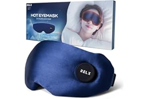 RELX ホットアイマスク 充電式×コードレス【日本企業企画】アイウォーマー アイマスク 睡眠用 快眠グッズ 軽量 遮光 ギフト クリスマス プレゼント ネイビー