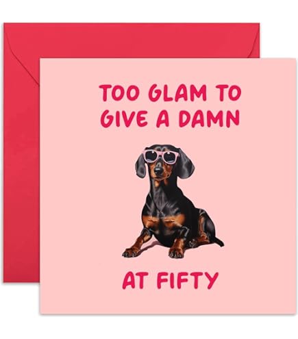 Adorable Dachshund Birthday Card - Cute Sausage Dog Greeting Card Square Design