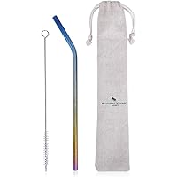 チタンストロー 金属ストラー マイストロー カラフル おしゃれ 洗浄用ブラシ付 収納袋付 防錆 6mm 健康的な再利用可能な、環境に配慮し、BPAの自由