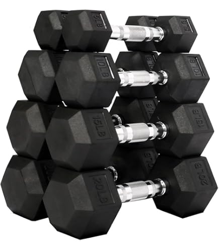ダンベル 30kg 1個　ゴム製 メタルハンドル Amazon | Balelinko ゴムコーティング ラウンドダンベル