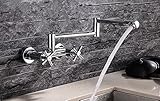 homedecbrass Fold壁マウントクロムキッチン蛇口ミキサータップ鉛フリー