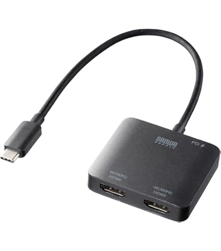 Amazon.co.jp: サンワサプライ USB Type C-HDMI変換アダプタ（2ポート