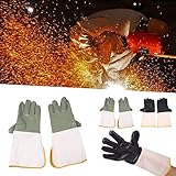 Giantree 溶接手袋、1ペア防火革アンチスプラッシュティグ溶接機ガントレット手袋溶接安全