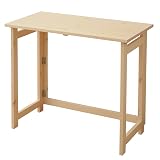 山善(YAMAZEN) 折りたたみ デスク 幅80×奥行40×高さ70cm 木製 コンパクト 完成品 ナチュラル TPD-8040H(NA) 在宅勤務