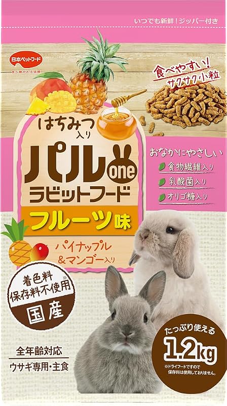 日本ペットフード パルワンラビットフード フルーツ味1.2kg