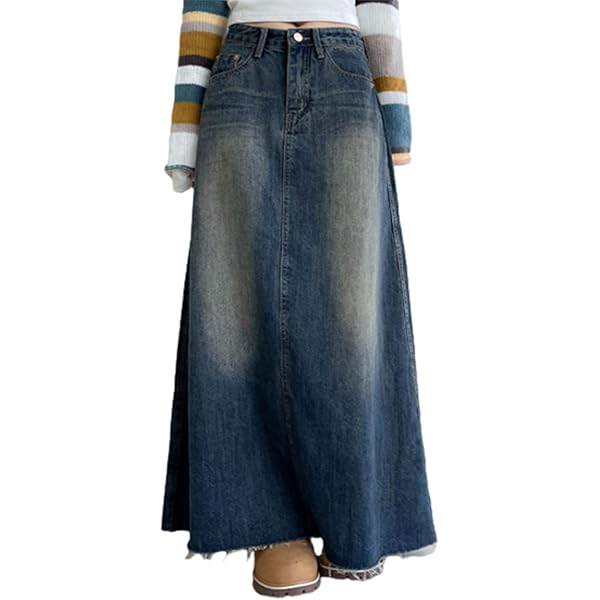 Amazon.co.jp: [ウィゴー] ヴィンテージ デニム ロングスカート