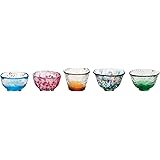 アデリア(ADERIA) 津軽びいどろ 五様ミニグラス 日本製 化粧箱入 おちょこ ぐい呑み 盃 日本酒 グラス ガラス 冷酒 お猪口 酒器 ぐいのみ ぐい飲み おしゃれ ギフト プレゼント 祝い 敬老 還暦 利き酒 珍味入れ 業務用 家庭用 飲食店