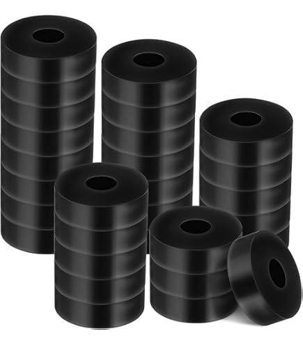 10Pcs Multi Purpose Rubber Spacers - 3/4 Inch Thick Neoprene Bushings With Flat Washers