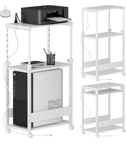 Amazon | pcラック 昇降式 幅35×奥行60×高さ67～95cm キャスター付き