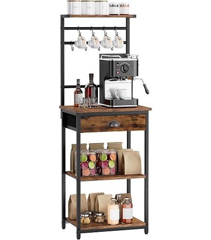 Amazon｜Hodedah キッチンカート チョコレート スパイスラック付き