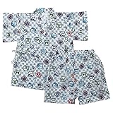 《盛夏 甚平》(ジンベイ) 日本製ベビー男児 リップル生地和柄甚平スーツ 80cm /オフシロ NO.OG-75548