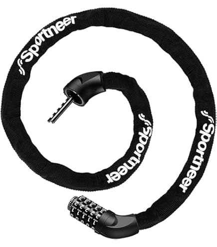 Amazon | Sportneer 自転車 チェーンロック 自転車鍵 ダイヤル式