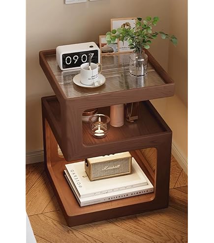 Amazon.co.jp: 大川家具 関家具 ナイトテーブル アマンド ブラウン色