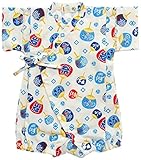 村信 祭うちわ柄 甚平風ロンパス 70cm オフ 71594 日本製