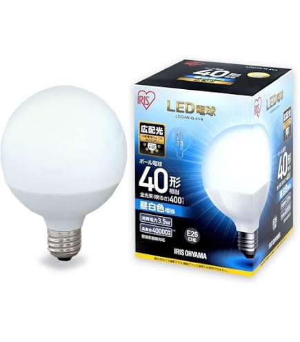Amazon | パナソニック LED電球 口金直径26mm 電球40形相当 昼光色相当