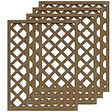 igarden　アイガーデン　アイウッド人工木ラティス　Ｈ120×Ｗ90cm　格子タイプ4枚セット　ダークブラウン