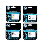 HP 711 インクセット - ブラック、シアン、マゼンタ、イエロー 38ml/29mlカートリッジ。