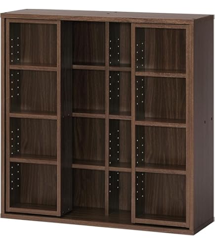 Amazon｜本棚 大容量 扉付き 隠せる 収納 幅90 奥行40 4段 棚