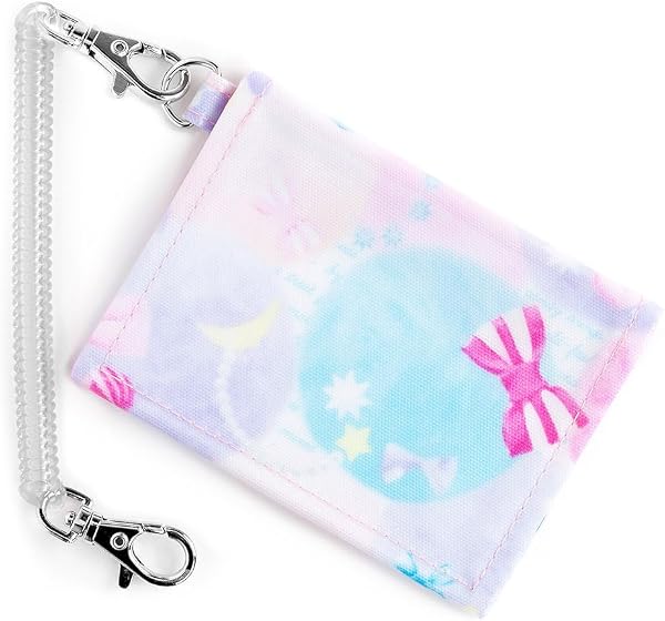 COLORFUL CANDY STYLE Pass Case for Girls, Children, ID Holder, Train, Bi-fold, with Coil Chain Hook, Fluffy Cute Candy Pop N5914000 - 1
