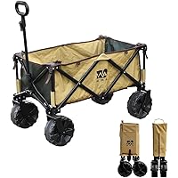 WAQ キャリーワゴン【 大型タイヤ 】自立収納 コンパクト 耐荷重150kg ワンタッチ収束式 106L 大容量 折り畳み アウトドアワゴン キャリーカート キャンプカート 軽量 4輪 特大 タイヤ キャンプ WAQ