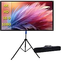 Amazon | 自立式 プロジェクタースクリーン4K対応 16:9 70インチ 三脚