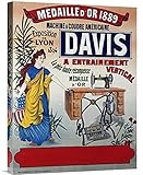グローバルギャラリーDavis、マシンA Coudre Americaineキャンバス壁アート 16.5W x 1.5D x 22H in. ホワイト GCS-267441-22-142