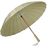 Lanx. 和傘 和風 軽い 24本骨 晴れ 雨 兼用 梅雨 対策 木製 手元 長傘 雨傘 番傘 紳士傘 耐風 撥水 グラスファイバー