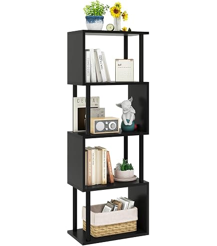 Amazon｜Seventable 本棚 6段 フック4個付き 67インチ 工業用木製本棚