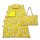 お昼寝布団セット 7点セット キャラクター 16-MK-7445・スヌーピー・オレンジ