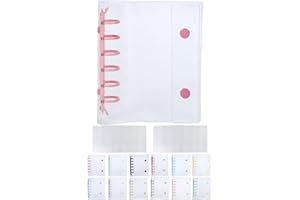 ダクション シール帳 (リフィル10枚付) はがせる a7 透明 女の子 男の子 大人 台紙 6穴 バインダー (ローズピンク)