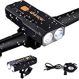 Cemoy 自転車 ライト LED 3000mAh大容量 1200ルーメン LEDヘッドライト USB充電式 PSE認証済 防水 高輝度IP65防水 ロングライド 自転車用シートクランプ付き 3段階照明モード モバイルバッテリー機能あり サイクリング