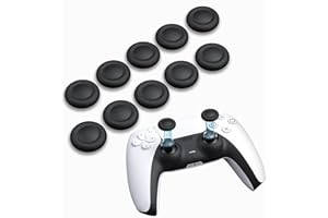 NEWDERY PS5 コントローラー 交換用スティックキャップ 10個キット PS4 コントローラー/PS5 コントローラー/PS5 コントローラー Edge ハンドル 交換用ジョイスティックキャップ 周辺機器 ホコリ防止 全面保護 快適なグリップ 取り付け簡単 ブラック