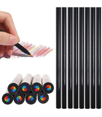 Amazon | TINNIVI アート用品 子供と大人用 7色 1本 ブラック木製