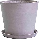 AND PLANTS 植木鉢 10号 大型 マットでおしゃれな質感 Ecopots Amsterdam(ベージュ) Lサイズ