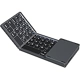 Ewin 新型 英語配列 ワイヤレス キーボード 折りたたみ式 Bluetooth キーボード テンキー付き ミニキーボード 3台デイバイス登録 ワンタッチ切替接続 Type-C充電式 Windows iOS Android対応 ブルートゥース キー