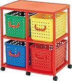 和泉化成 収納家具 キッズ スリムバスケットラック4W型キャスター付 (66×44.5×高69.8cm)