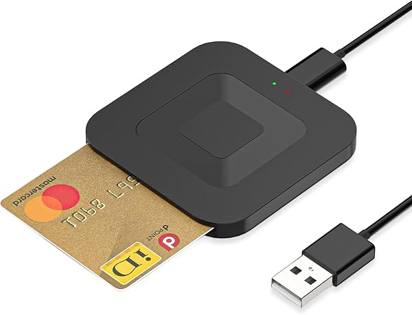 FFZZKJ ICカードリーダー マイナンバーカード対応 カードリーダー e-Tax対応 自宅で確定申告 icカードリーダーライタ 接触型 USBタイプ ICチップ付いた住民基本台帳カード 健康保険証に対応 国税電子申告 納税システム 地方税電子手続き等に対応 コンパクト Windows 7/ 8/ 10/ 11・ Mac OS 10.11.1以上システム対応 - 1