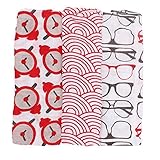 Minene Musy Muslin Squares Swaddle Blanket (70 x 70 cm, Grey/Red, unisex) by Minene
