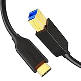 USB C to USB,CableCreation USB 3.1 GEN2 Type C (USB-C) to USB 3.0 B オス ケーブル C B変換ケーブル USB C USB B 変換ケーブル USB 3.1 Gen 1 Type C USB 3.0 Type B 変換ケーブル プリンタ対応 ブラック/3M
