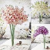 Calcifer?0pcs Artificial 31" Silk Phalaenopsis Orchid Stem Bouquets Artificial Flowers for Wedding P
