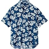 [アイトス] ボタンダウンアロハシャツ(ハワイの夜)(男女兼用) 008/ネイビー AZ-56109 L