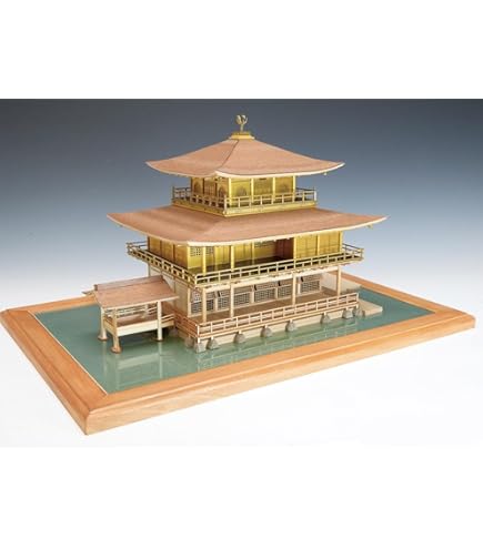 Amazon | ウッディジョー/木製建築模型 1/75鹿苑寺・金閣[ゴールド仕様