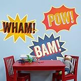 Oopsy Daisy Halftone Wham Bam Pow Peel and Place Multiyellowblue 54 x 30 [並行輸入品]