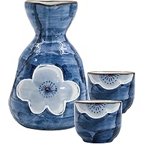 Amazon.co.jp: 酒器セット とっくり 花柄 5点セット おちょこ 酒