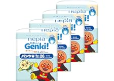 【パンツ BIGより大きいサイズ】 アンパンマン おむつ ネピア やさしいGENKI! パンツ (13-28kg)104枚(26枚×4) [ケース品]
