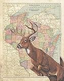 Apple Creek Wisconsin StateマップWhitetail Deer Bow Huntingアートプリント11 x 14キャビン壁装飾
