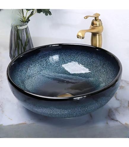 Amazon | Tophome 洗面台 洗面ボウル 洗面台彩色上絵 洗面鉢 手洗い器